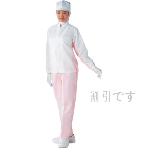 ＴｒｉＡｐｅｘ　ＴｒｉＡｐｅｘ　クリーンスーツ女子上衣　ＪＡ２５１Ｂ　ホワイト／ピンク　Ｌ　