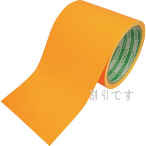 日東エルマテ　蛍光テープ　９０ｍｍ×５ｍ　オレンジ　