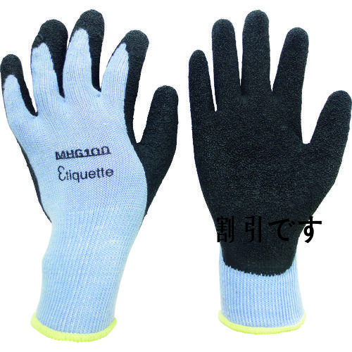 ミドリ安全　消臭機能糸使用　作業手袋　ハイグリップ天然ゴム背抜き　厚手　ＭＨＧ１００エチケット　ＬＬ　