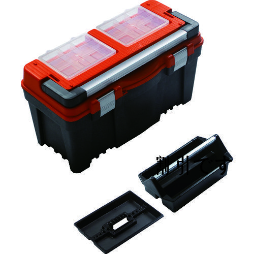 Ｐ／Ｐ　樹脂製工具箱　ツールボックス　Ｆｉｒｅｂｉｒｄ　取付可（Φ５ｍｍ）　ブラック（オレンジカバー）　外径寸法：５９８×２８６